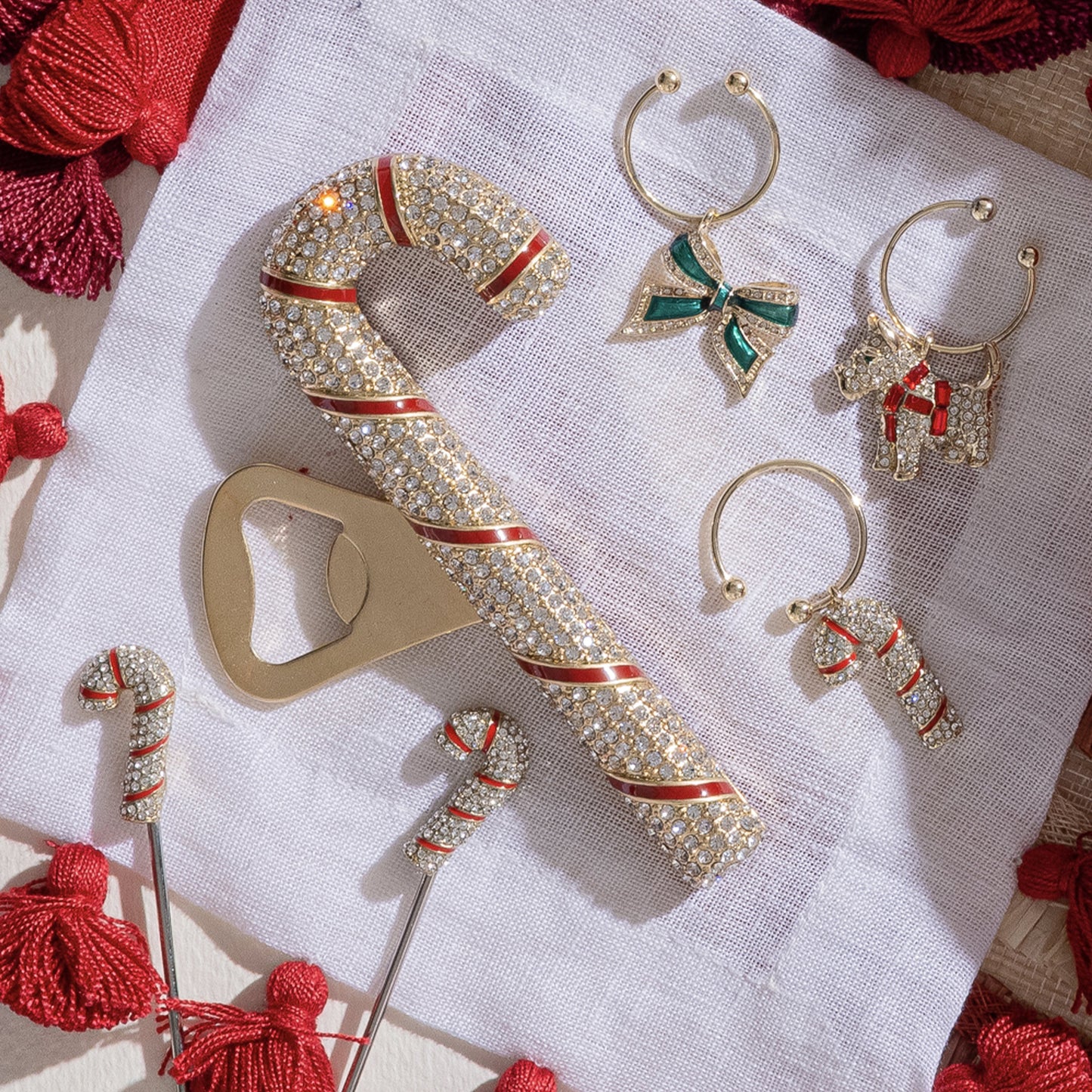 Candy cane cocktail picks - Set of 6