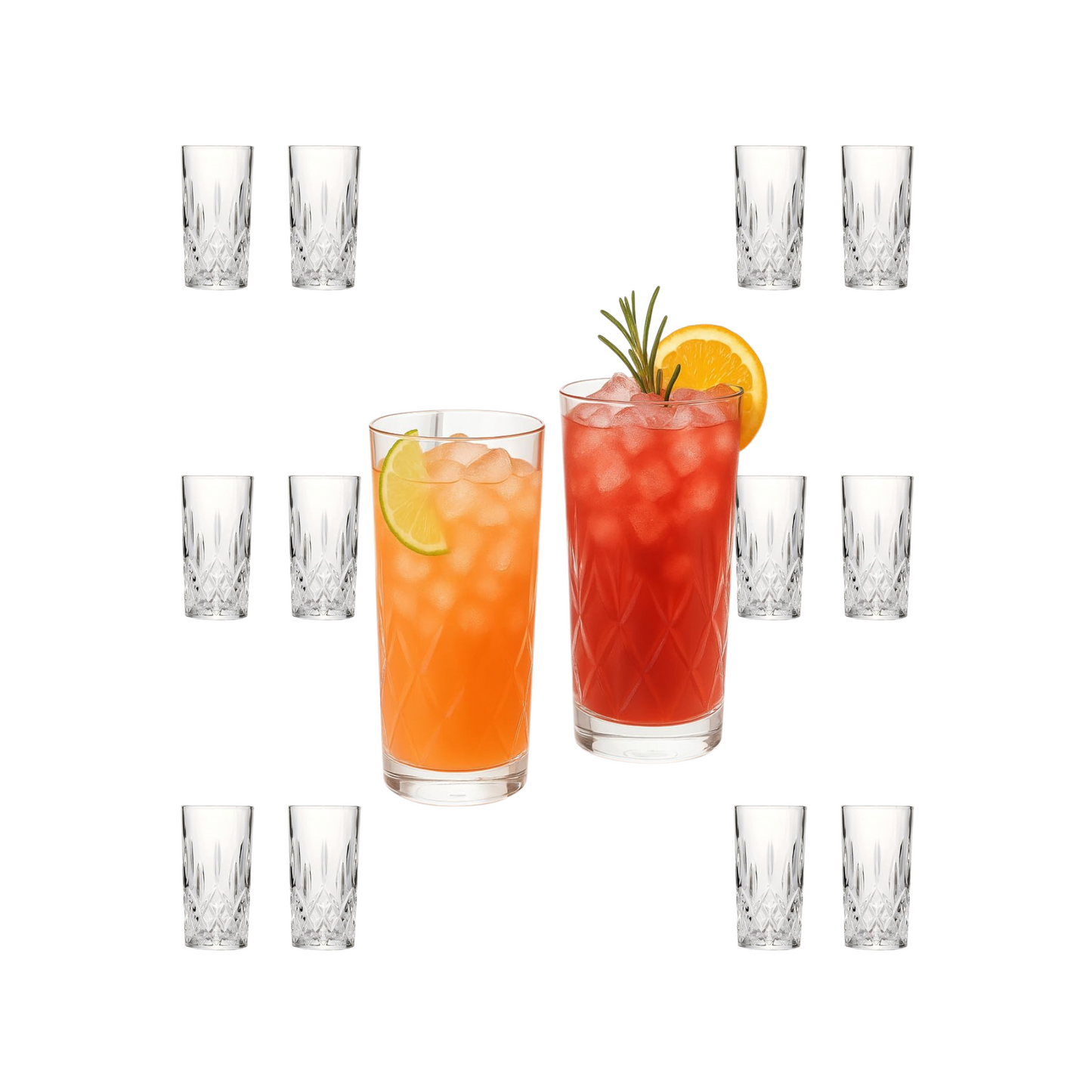 Lemonsoda - Tom Collins Drinking Glasses – Premium Water Glasses – 12oz