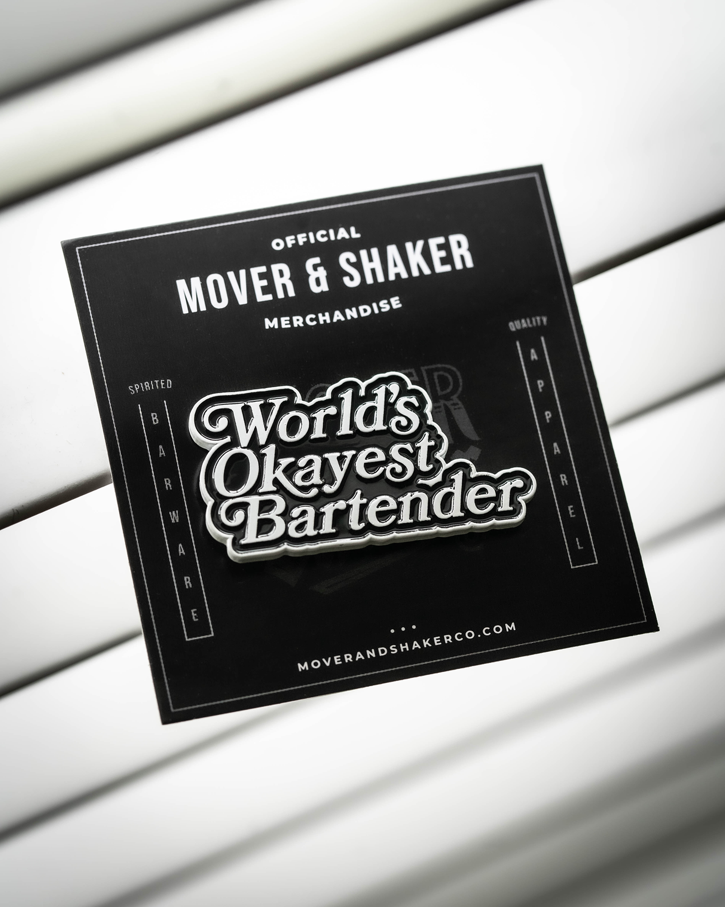 World's Okayest Bartender Pin