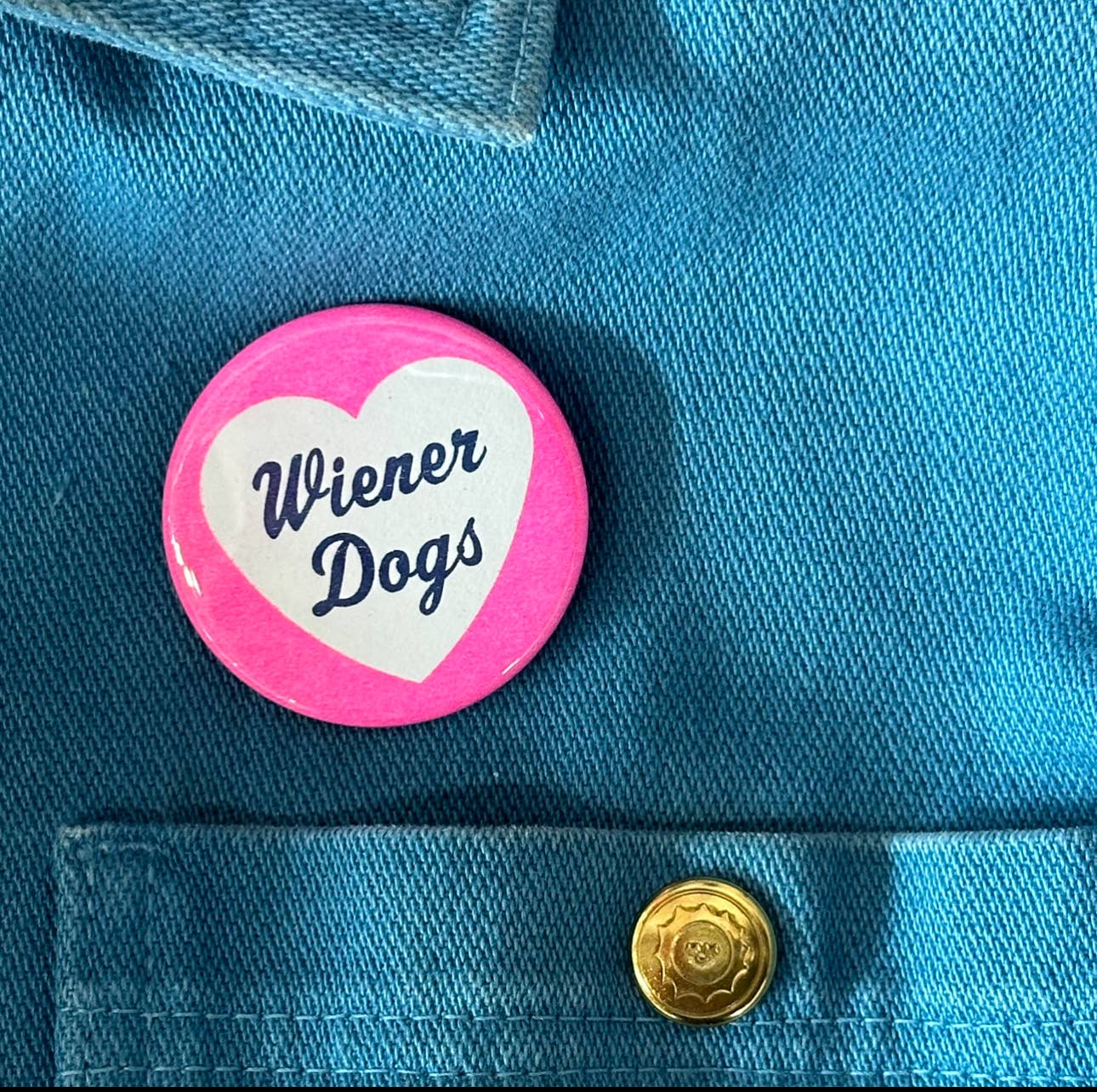 I Love Wiener Dogs Button