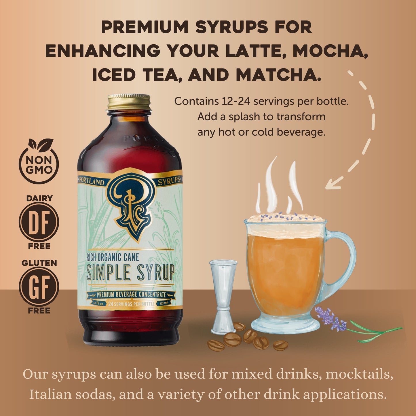 Portland Syrups Rich Organic Cane Sugar Simple Syrup