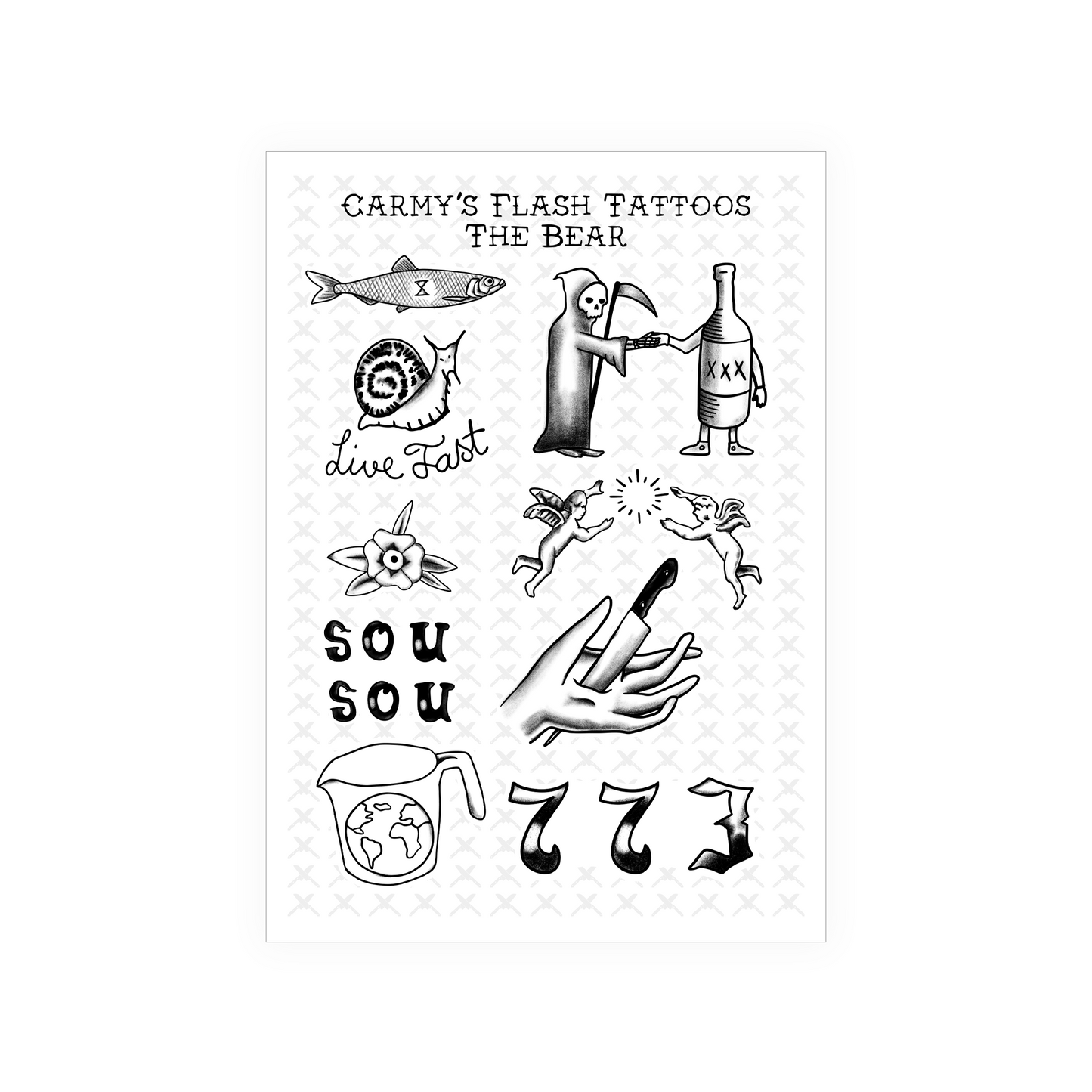 Carmy Carmine Inspired Tattoo Sticker Sheet