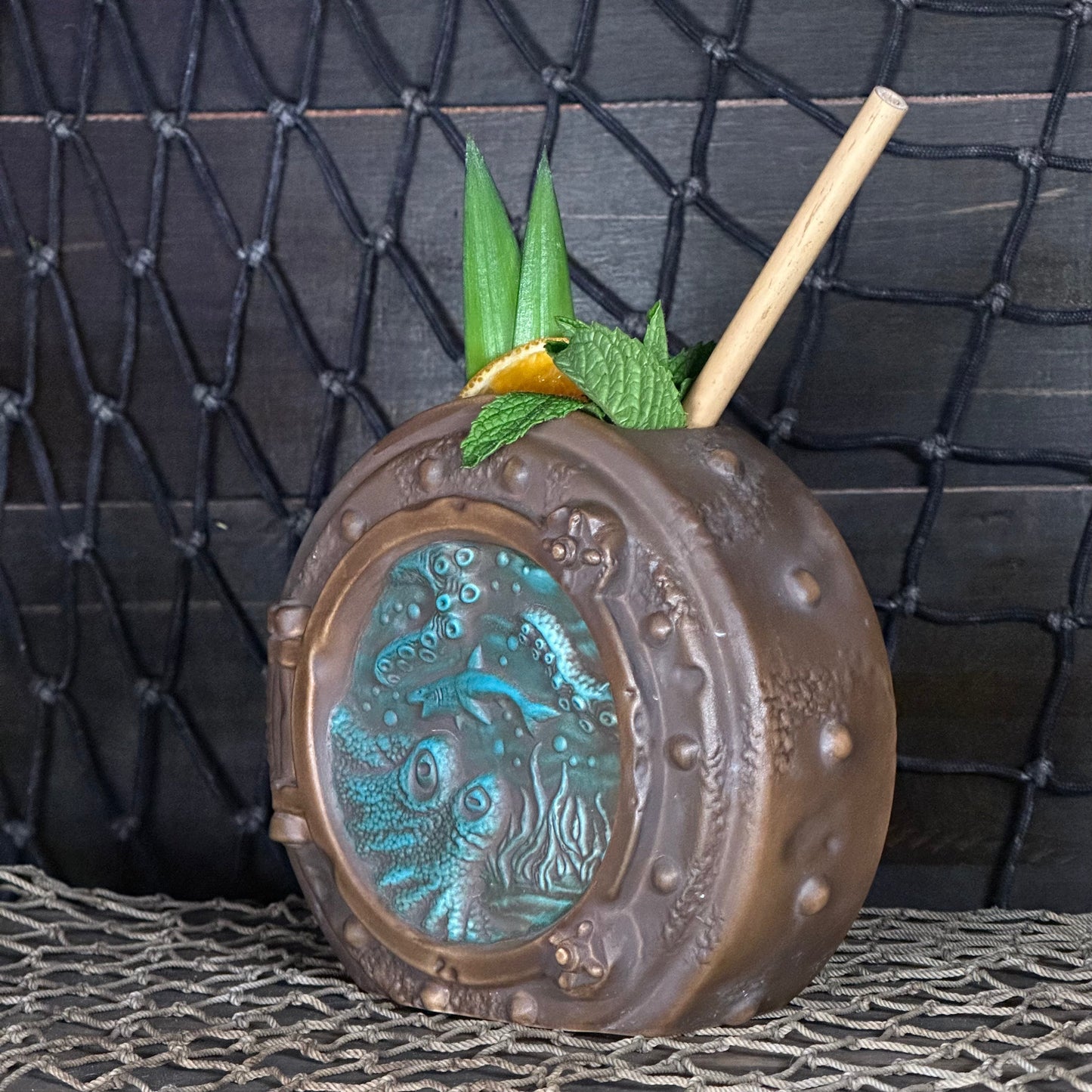 DIVE! DIVE! DIVE! Sunset Edition - Ceramic Tiki Mug, sculpt by Thor - Ready to Ship! (FREE SHIPPING in U.S.)