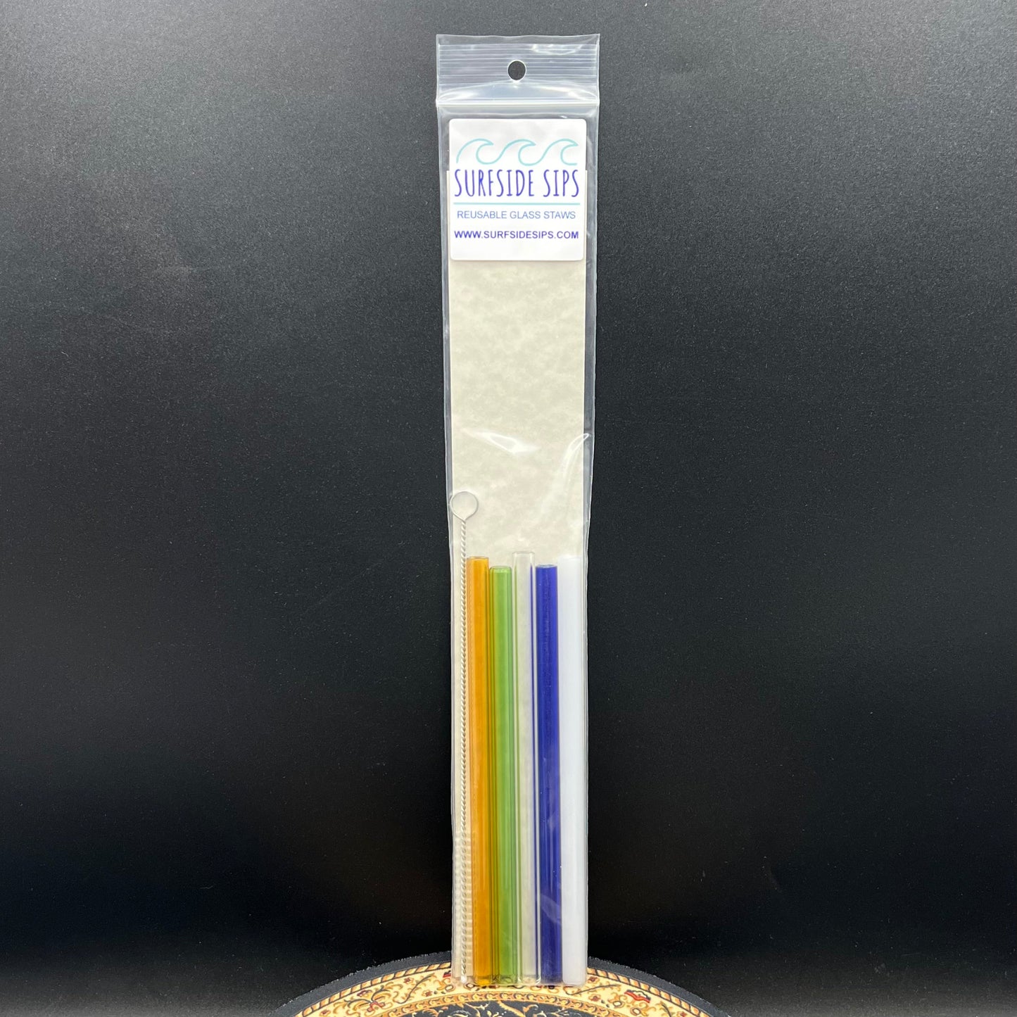 Surfside Sips Set of Five Glass Straws