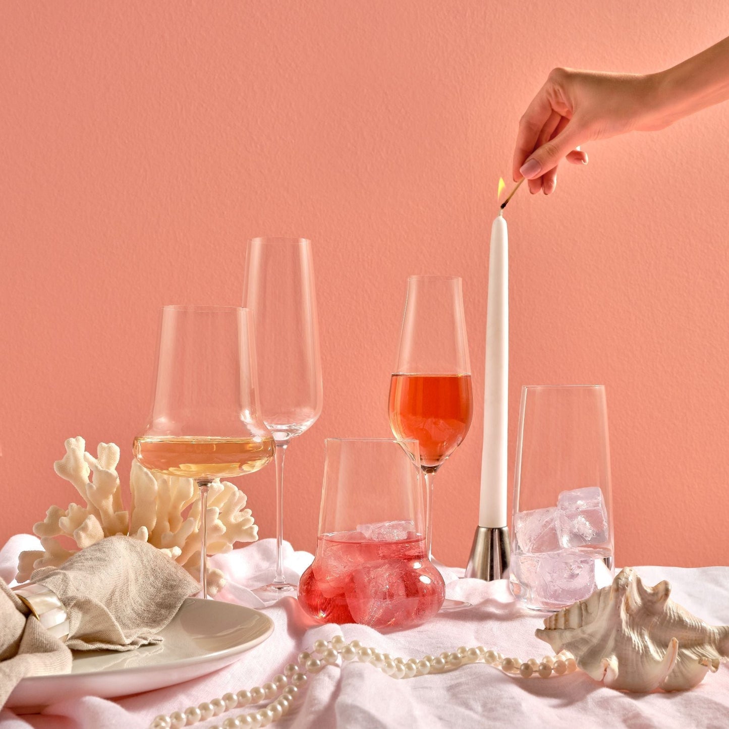 NUDE USA Mirage Set of 4 High Ball Glasses