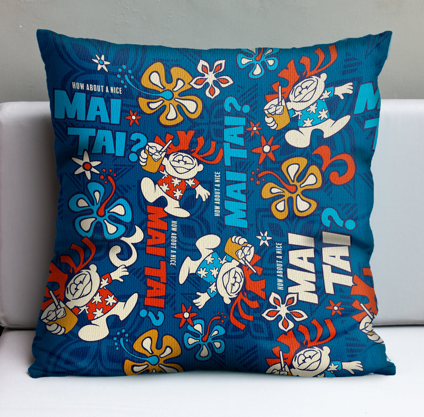 Jeff Granito's 'How About a Mai Tai?' Pillow Cover - Ready to Ship! (FREE SHIPPING in U.S.)