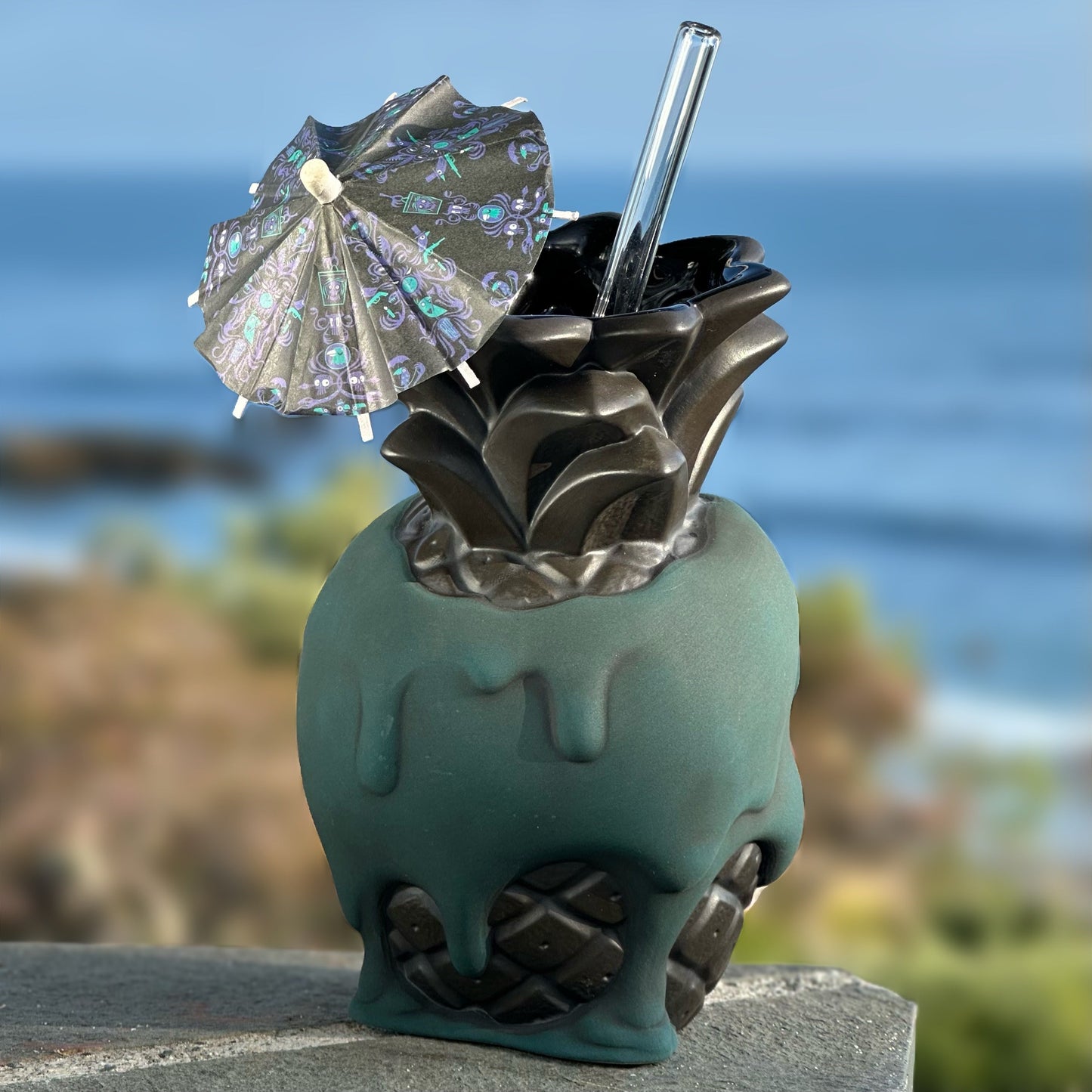 Jeff Granito's Poison Pineapple - Ceramic Tiki Mug - Twilight Teal - Ready to Ship! (FREE Shipping in U.S.)