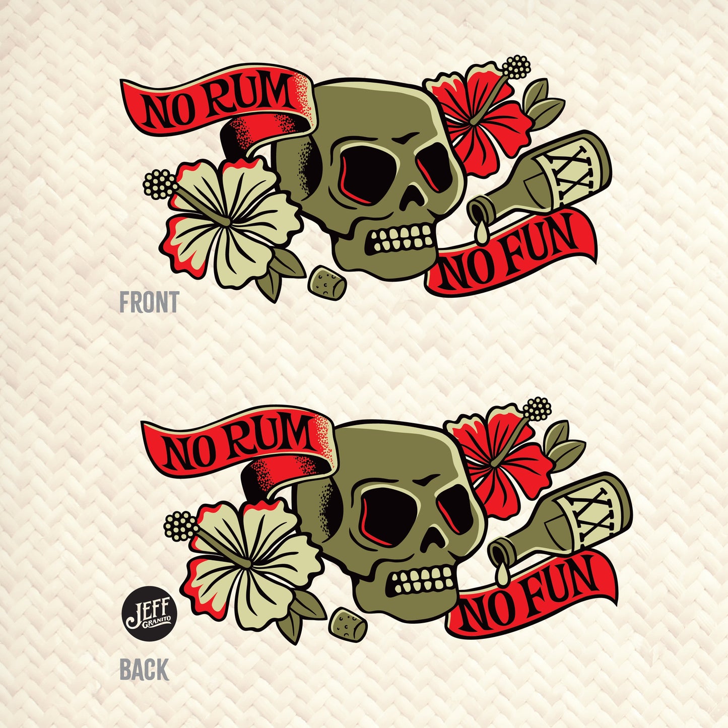 Jeff Granito's 'No Rum No Fun' Mai Tai Cocktail Glass (1) - Ready to Ship!
