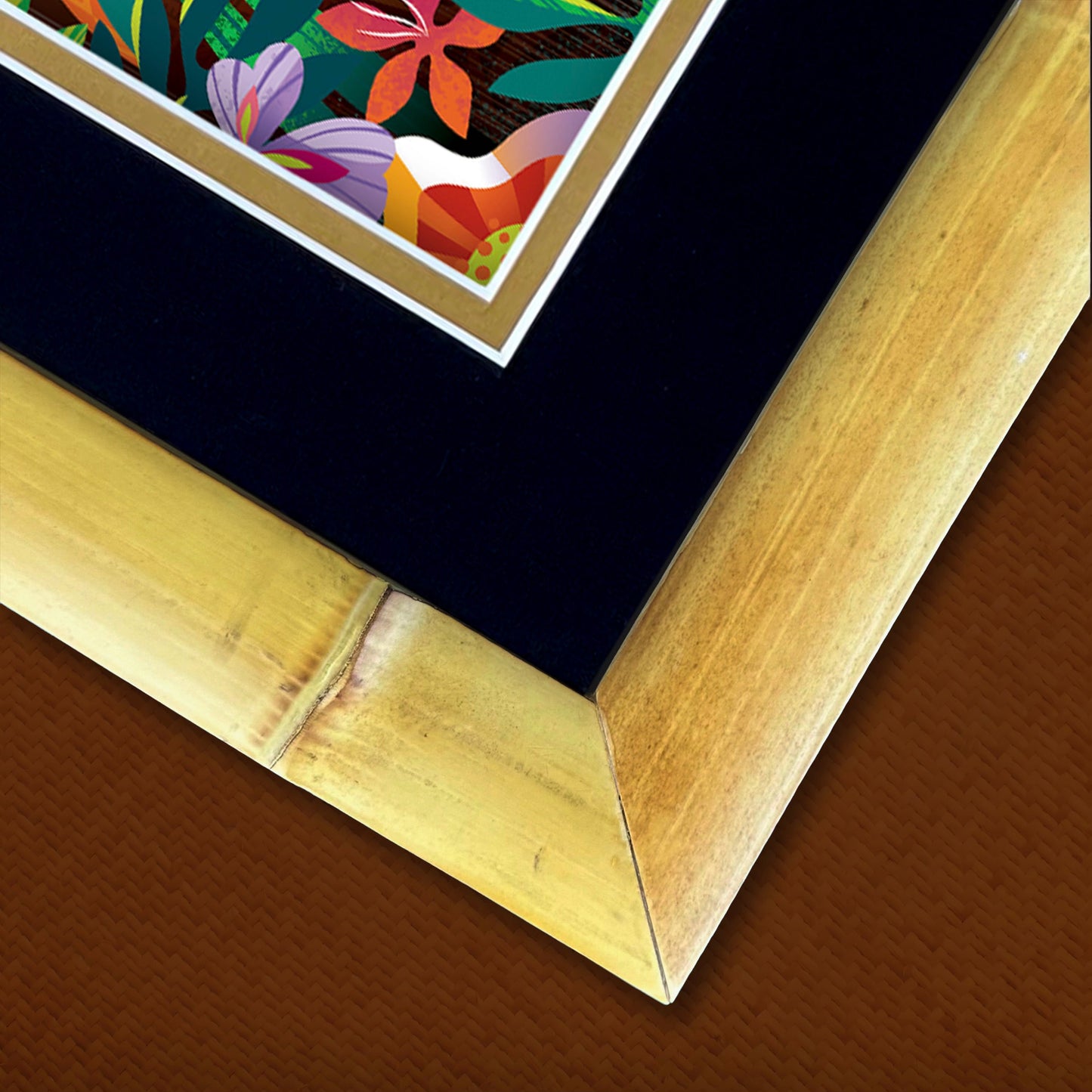 TikiLand Trading Co. Light Bamboo Plank Frame - Fits 8 X 10 Inch Prints - Ready to Ship!