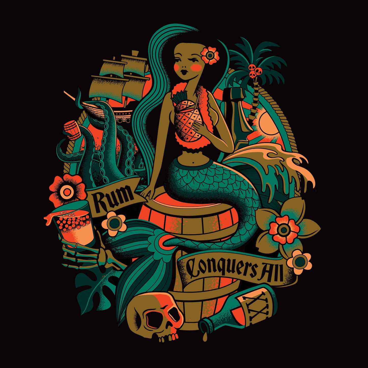 Jeff Granito's 'Rum Conquers All' Unisex Tee - Ready to Ship!