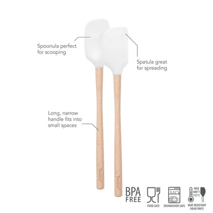 Flex-Core® Mini Spatula + Spoonula with Wood Handle