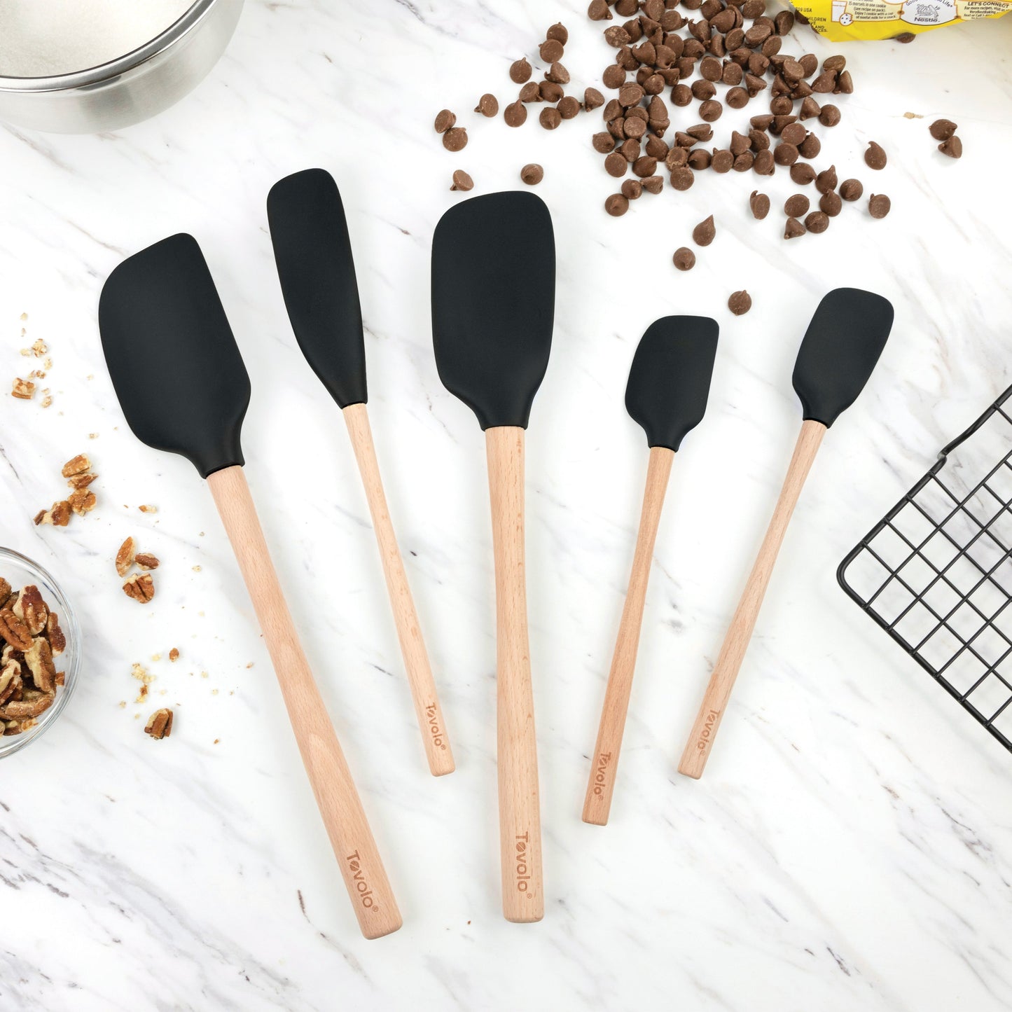 Flex-Core® Silicone and Wood Spatulas - Set of 5