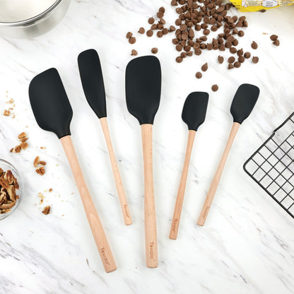 Flex-Core® Silicone and Wood Spatulas - Set of 5