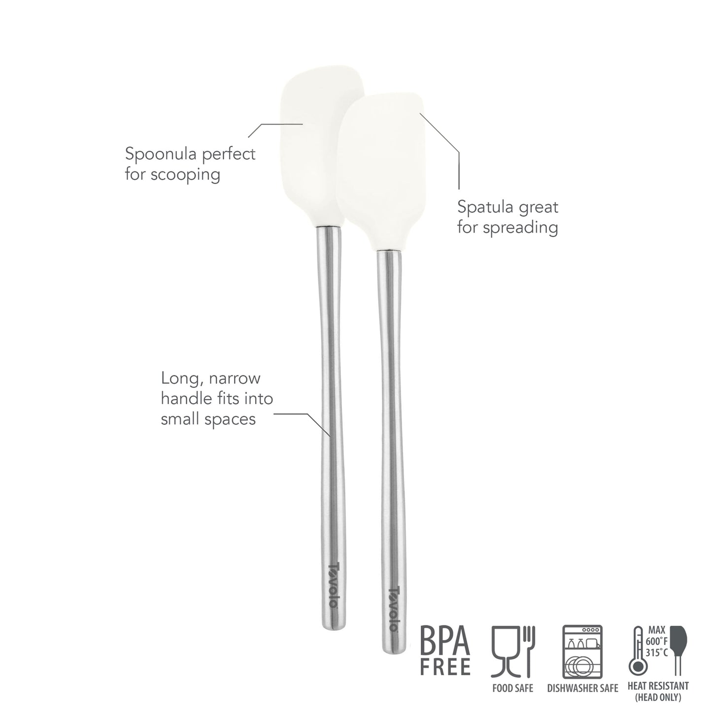 Flex-Core® Mini Spatula + Spoonula with Stainless Steel Handle