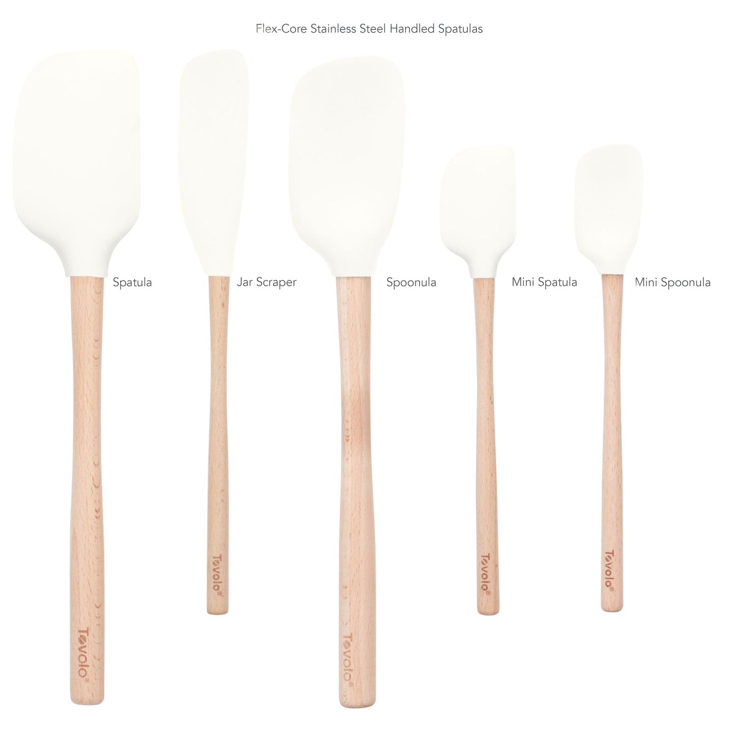 Flex-Core® Silicone and Wood Spatulas - Set of 5