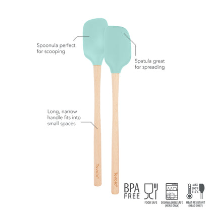 Flex-Core® Mini Spatula + Spoonula with Wood Handle