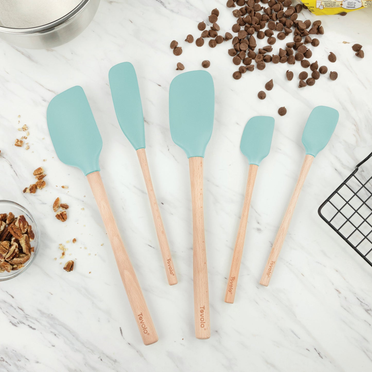Flex-Core® Silicone and Wood Spatulas - Set of 5