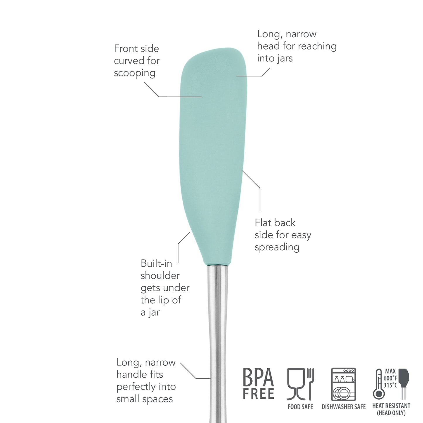 Flex-Core® Silicone and Stainless Steel Jar Scraper