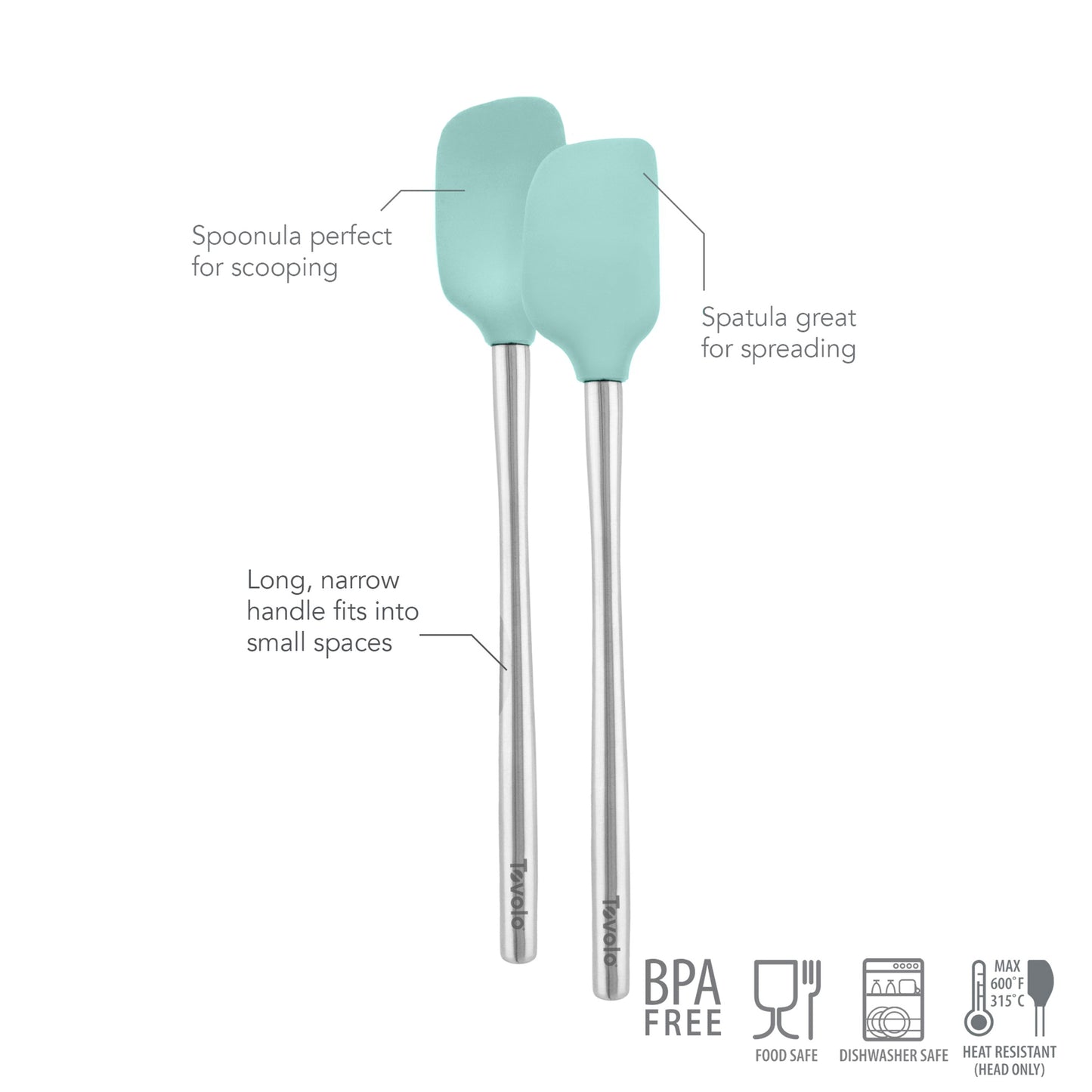 Flex-Core® Mini Spatula + Spoonula with Stainless Steel Handle