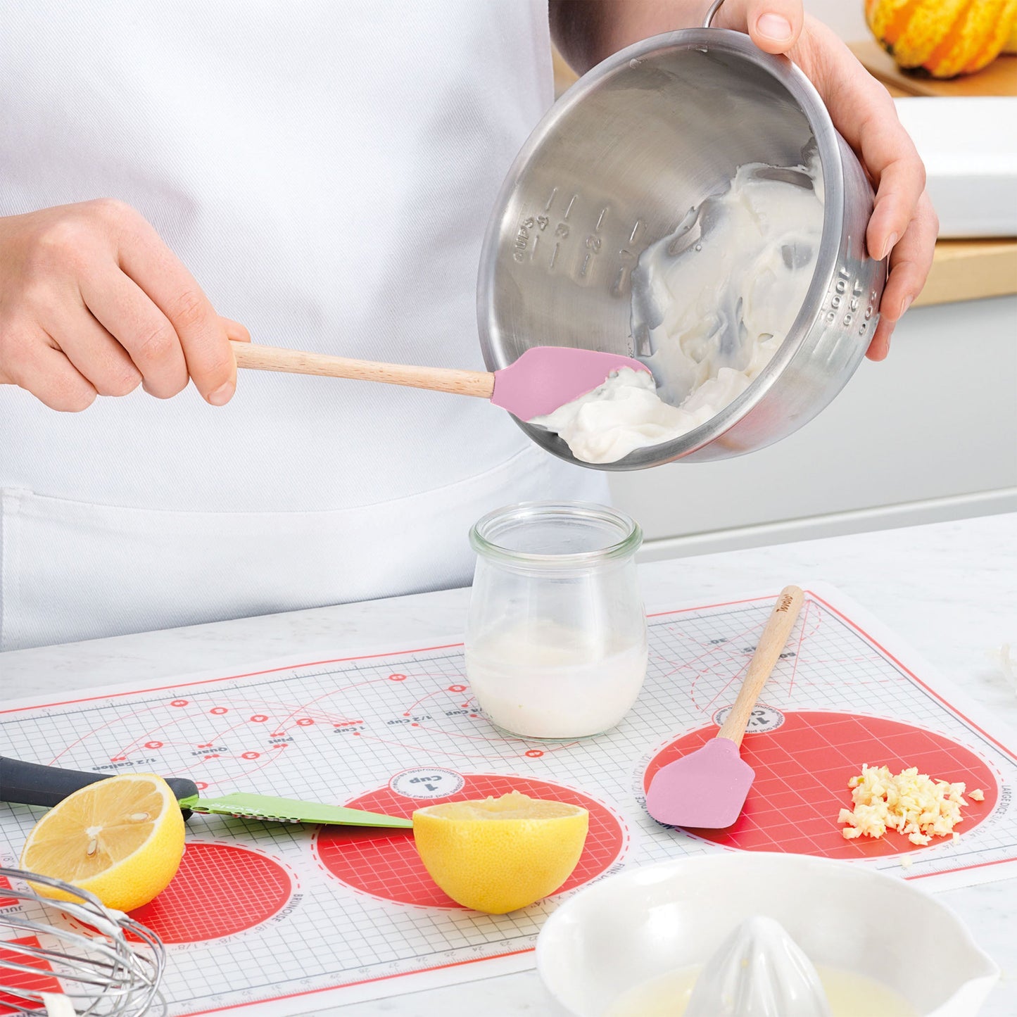 Flex-Core® Mini Spatula + Spoonula with Wood Handle