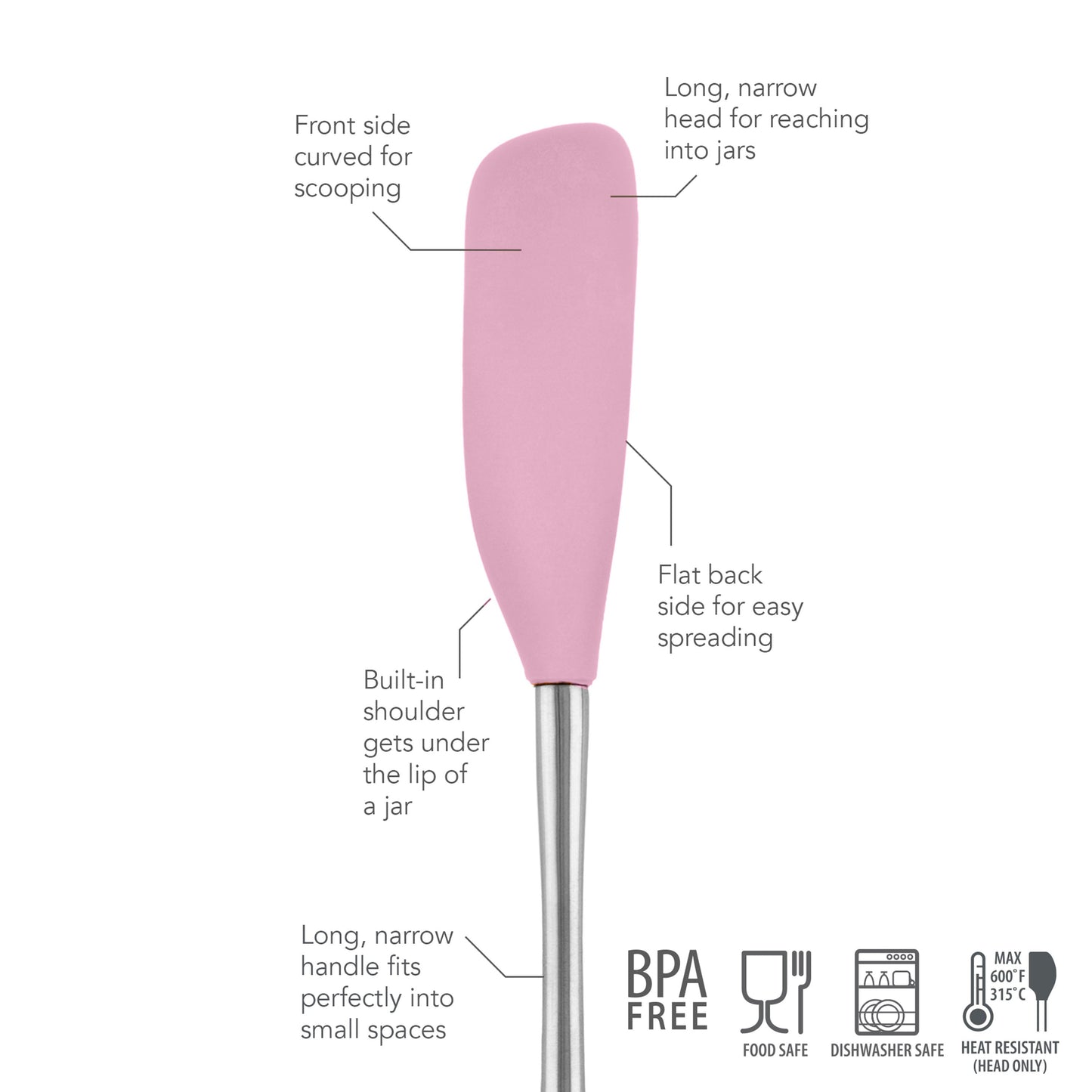 Flex-Core® Silicone and Stainless Steel Jar Scraper