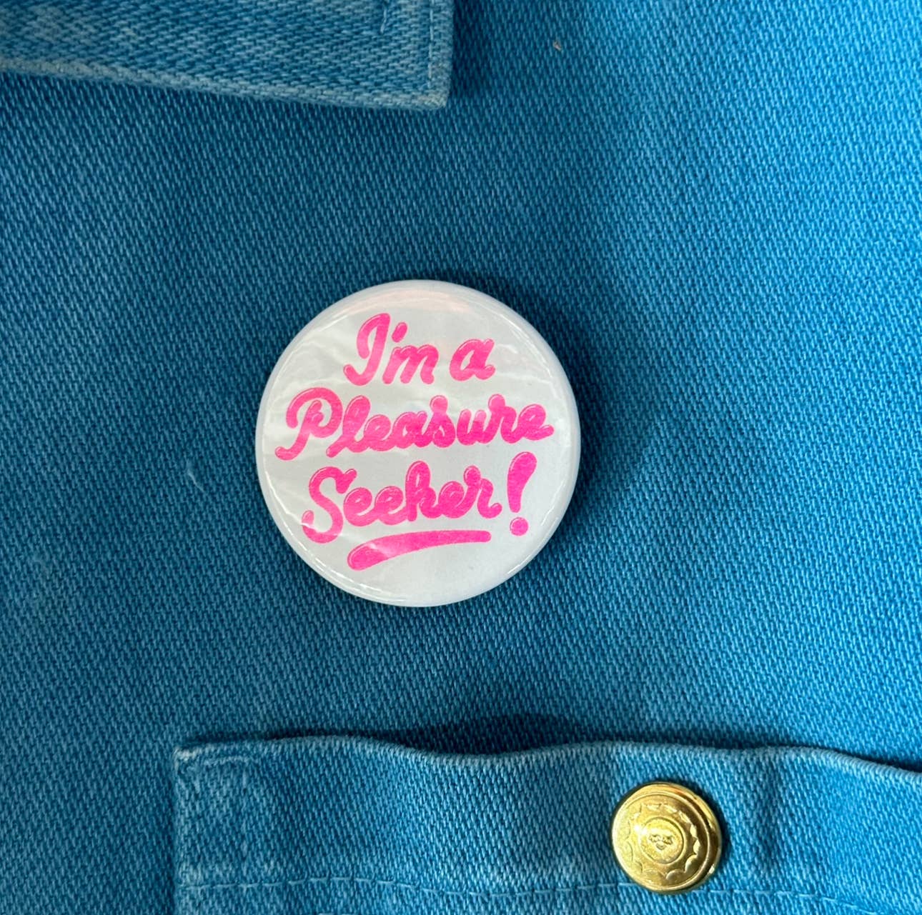 I'm A Pleasure Seeker Button