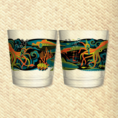 Jeff Granito's '20,000 Fears Under The Sea' Mai Tai Cocktail Glass (1) - Ready to Ship!
