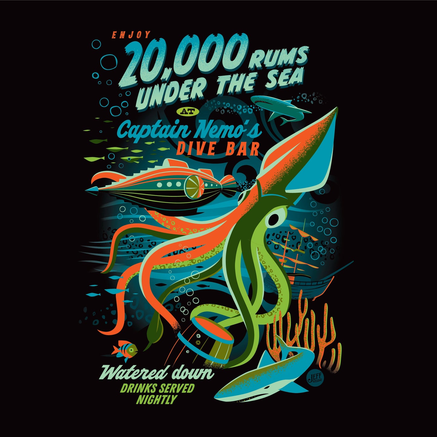 Jeff Granito's '20,000 Rums Under The Sea' Unisex Tee - Ready to Ship!
