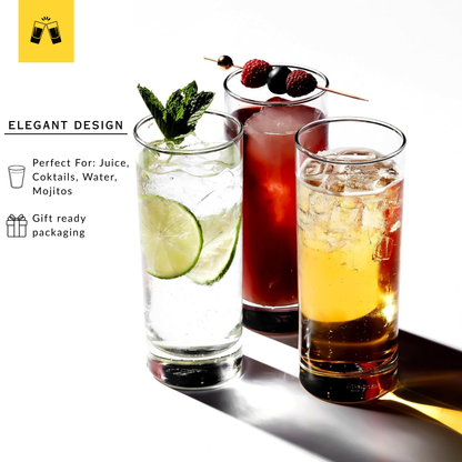 Lemonsoda - Highball Glasses Heavy Base Tom Collins Glasses - 12/15-Ounce Cups