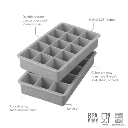 Perfect Cube Silicone Ice Molds - Set of 2