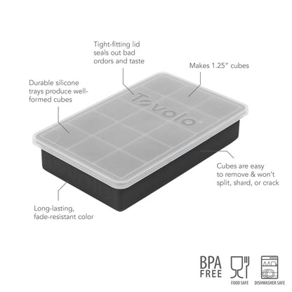 Tovolo Perfect Cube Silicone Ice Mold with Lid