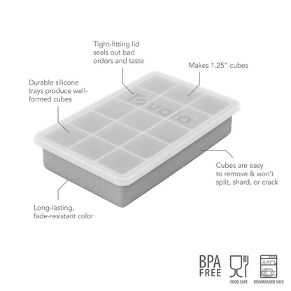 Tovolo Perfect Cube Silicone Ice Mold with Lid