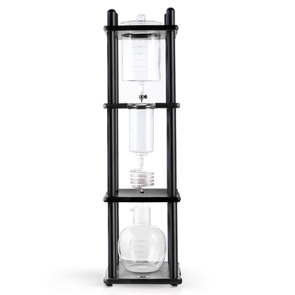 Yama Glass Cold Brew Tower – Black Straight Frame – 25 Cup (100 oz)