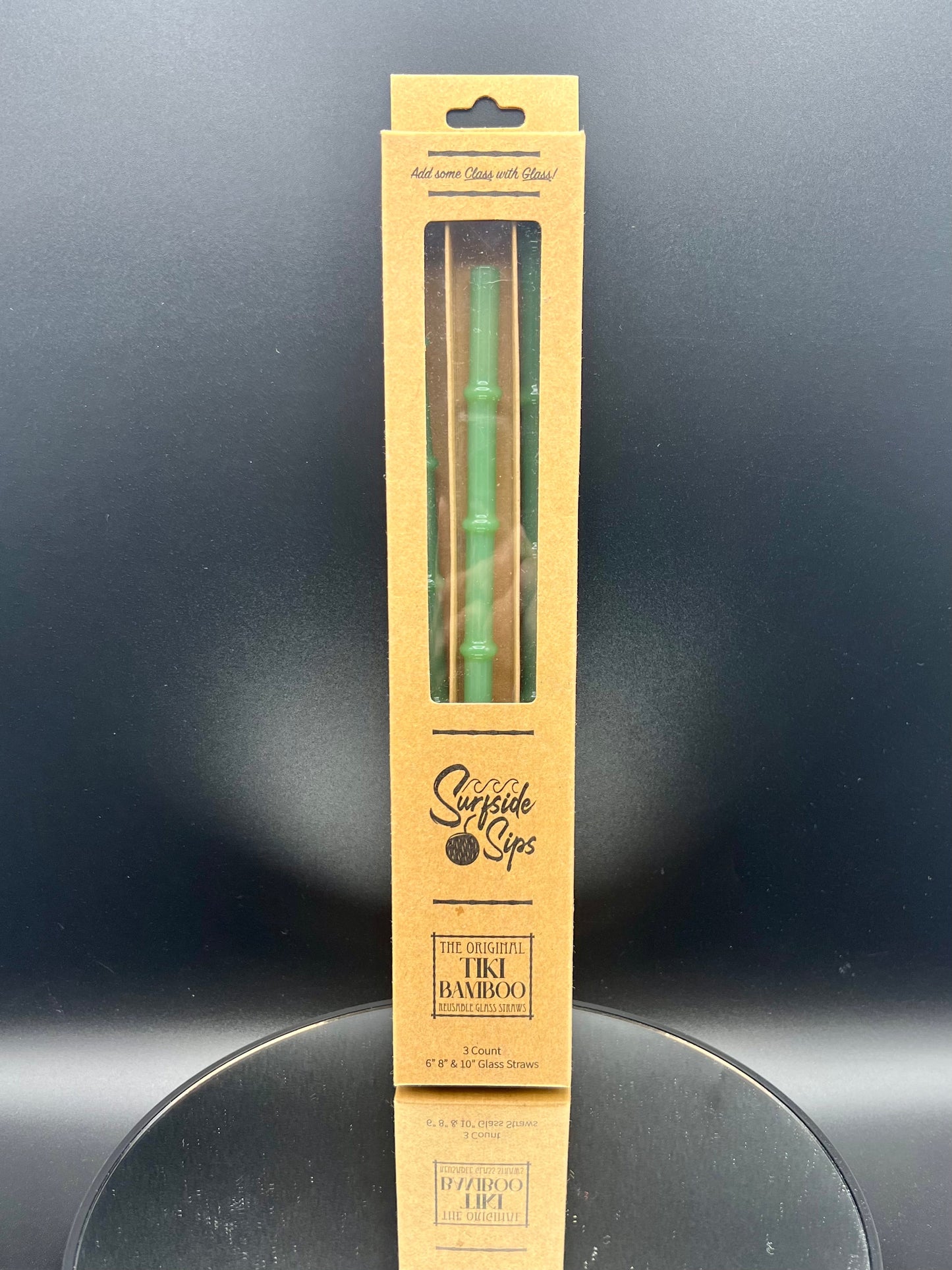 Surfside Sips Set of 3 “Tiki Bamboo” Glass Straw