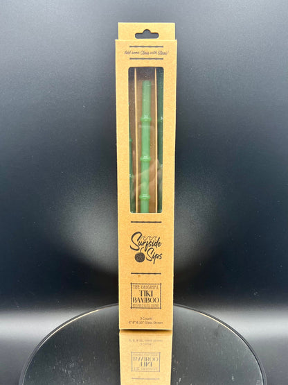 Surfside Sips Set of 3 “Tiki Bamboo” Glass Straw