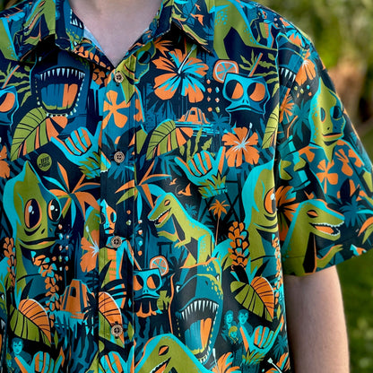 Jeff Granito's 'Island of the Lost' Modern Fit with Flex Button-Up Shirt - Unisex - Ready to Ship! (FREE SHIPPING in U.S.)