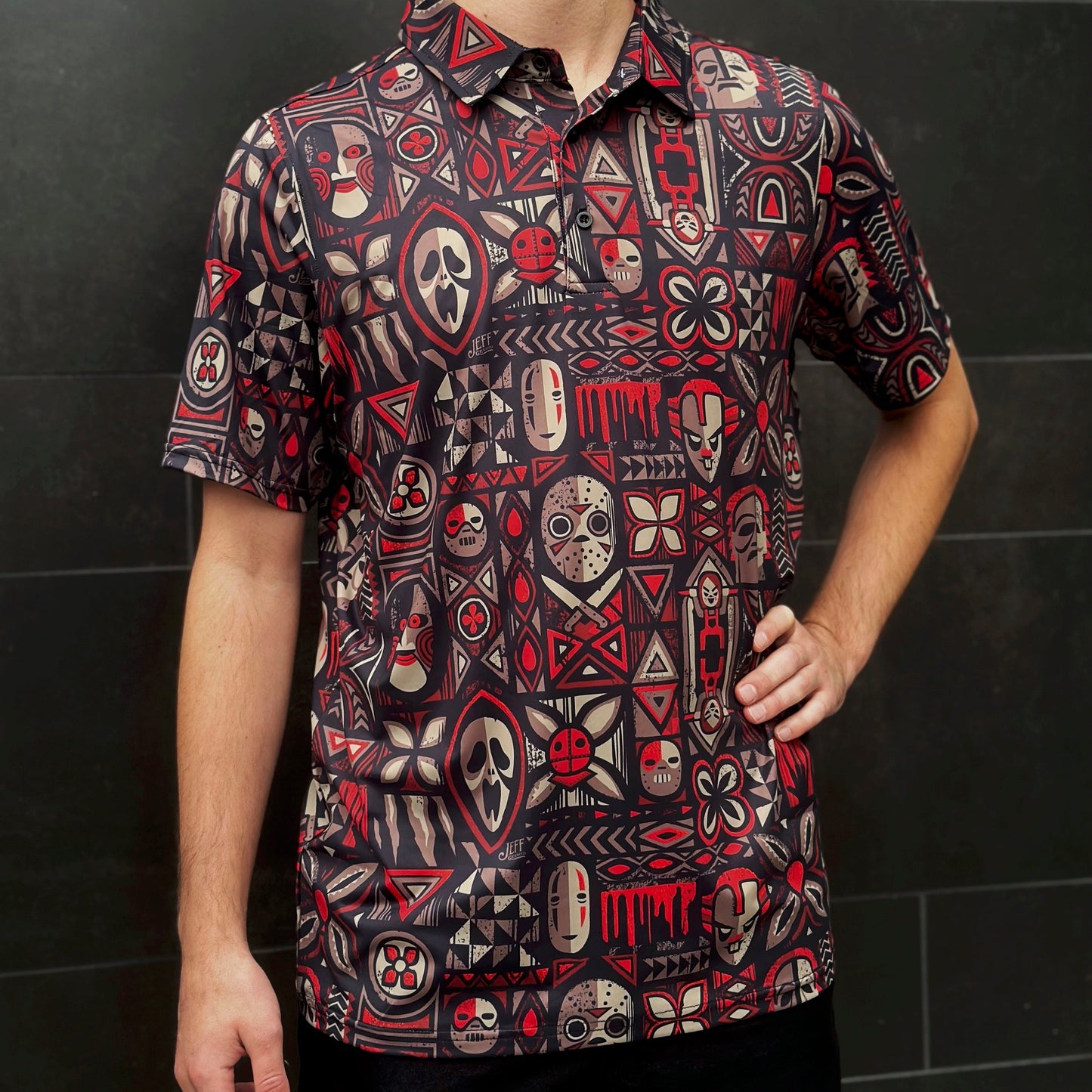 Jeff Granito's 'Mask Hysteria' Men's Performance Golf Polo - Ready to Ship! - Shipping Included!