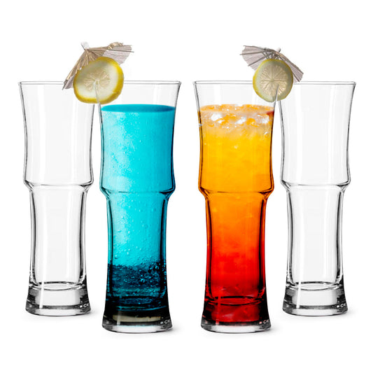 Lemonsoda - Tall Napoli Hurricane Cocktail Glasses - Handcrafted Cocktail Glass Set (15oz)