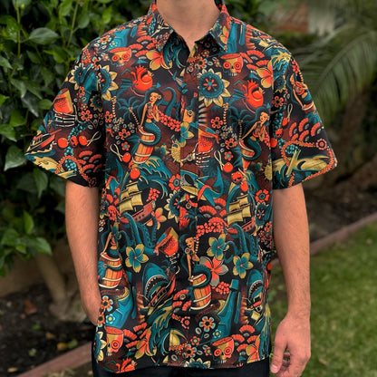 Jeff Granito's 'Rum Conquers All' Modern Fit Button-Up Shirt - Unisex - Ready to Ship!