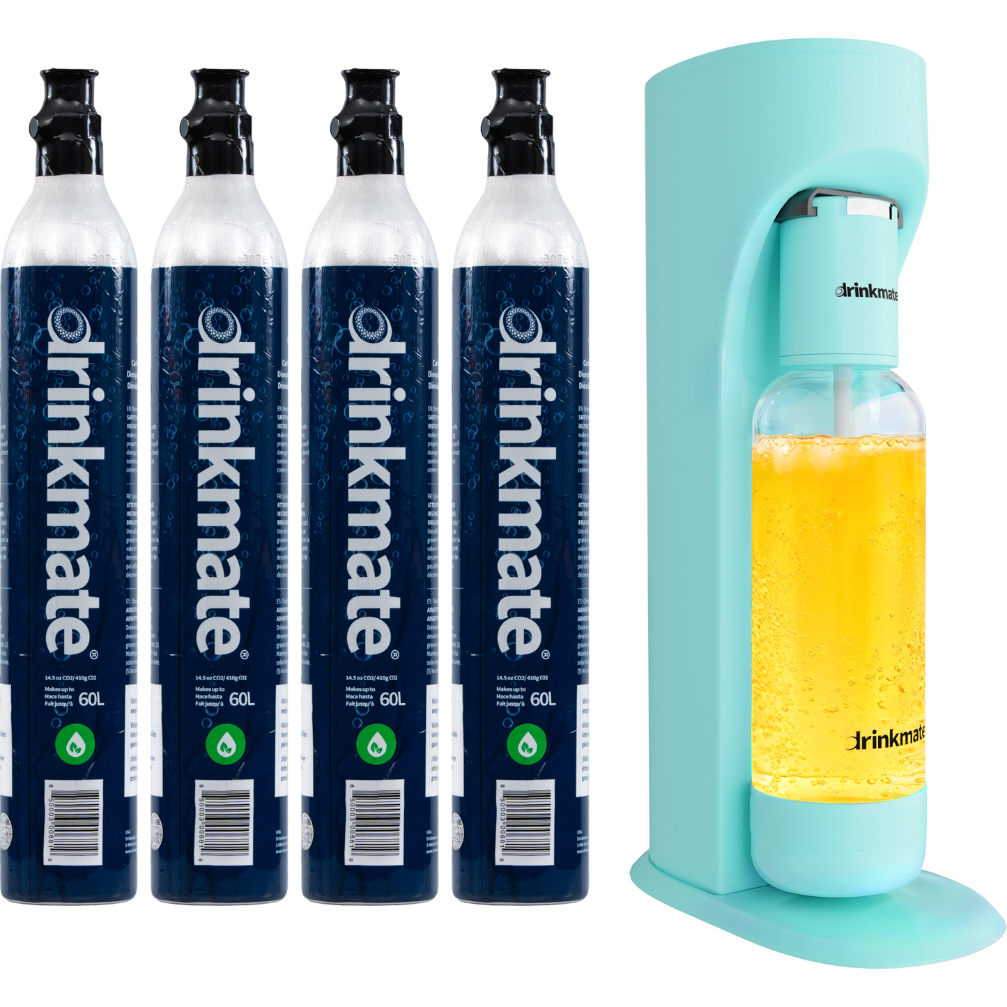 OmniFizz FOUR CYLINDER BUNDLE, Sparkling Water and Soda Maker, Carbonates ANY Drink