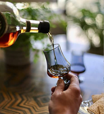 Amehla Whiskey Tasting Glass - Set of 2, 5-ounce Whisky Glasses with Water Dropper Pipette