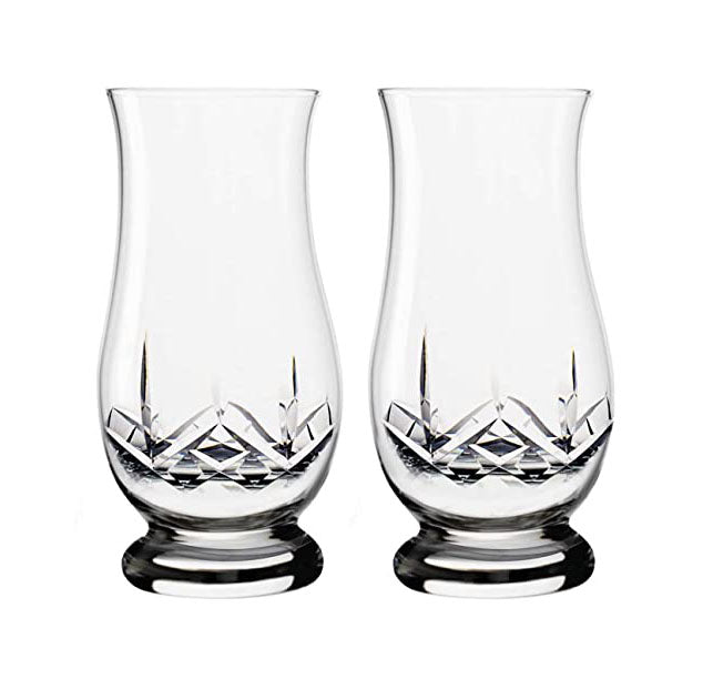 Hand Cut Whiskey Tasting Glasses, 7-ounce Taster Set of 2 Crystal Whisky Glasses