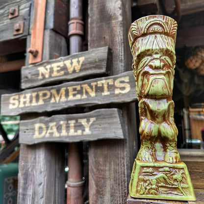 Journey to Hawaii Tiki Mug - Jungle Relic Green Limited Edition of 300, designed by Lost Tiki, Jeff Granito, Thor, and sculpted by Thor - Ready to Ship! (FREE SHIPPING in U.S.)
