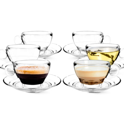 Lemonsoda - Glass Latte Cup and Saucer - 8.75oz