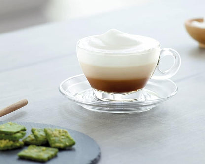 Lemonsoda - Glass Latte Cup and Saucer - 8.75oz