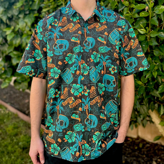 Jeff Granito's 'No Rum No Fun' Modern Fit Button-Up Shirt - Unisex - Ready to Ship! (FREE SHIPPING in U.S.)