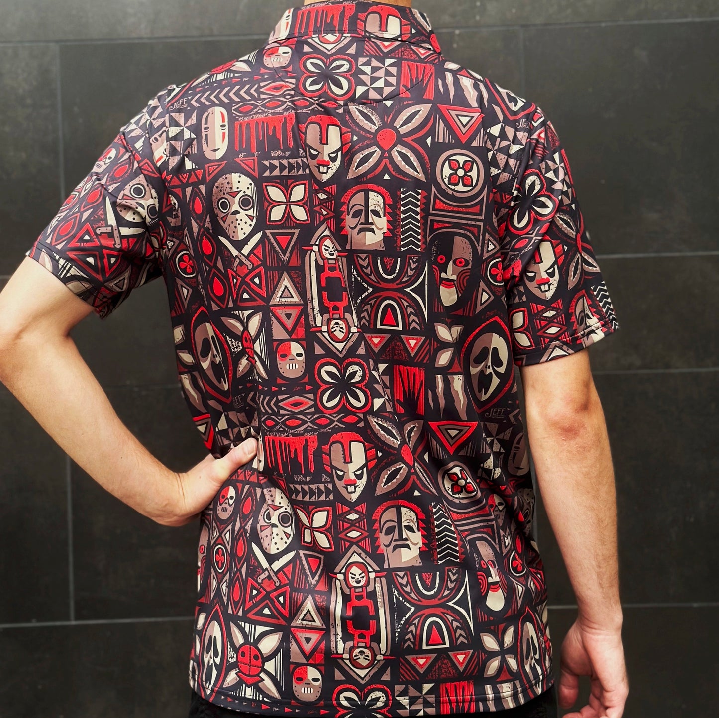 Jeff Granito's 'Mask Hysteria' Men's Performance Golf Polo - Ready to Ship! - Shipping Included!