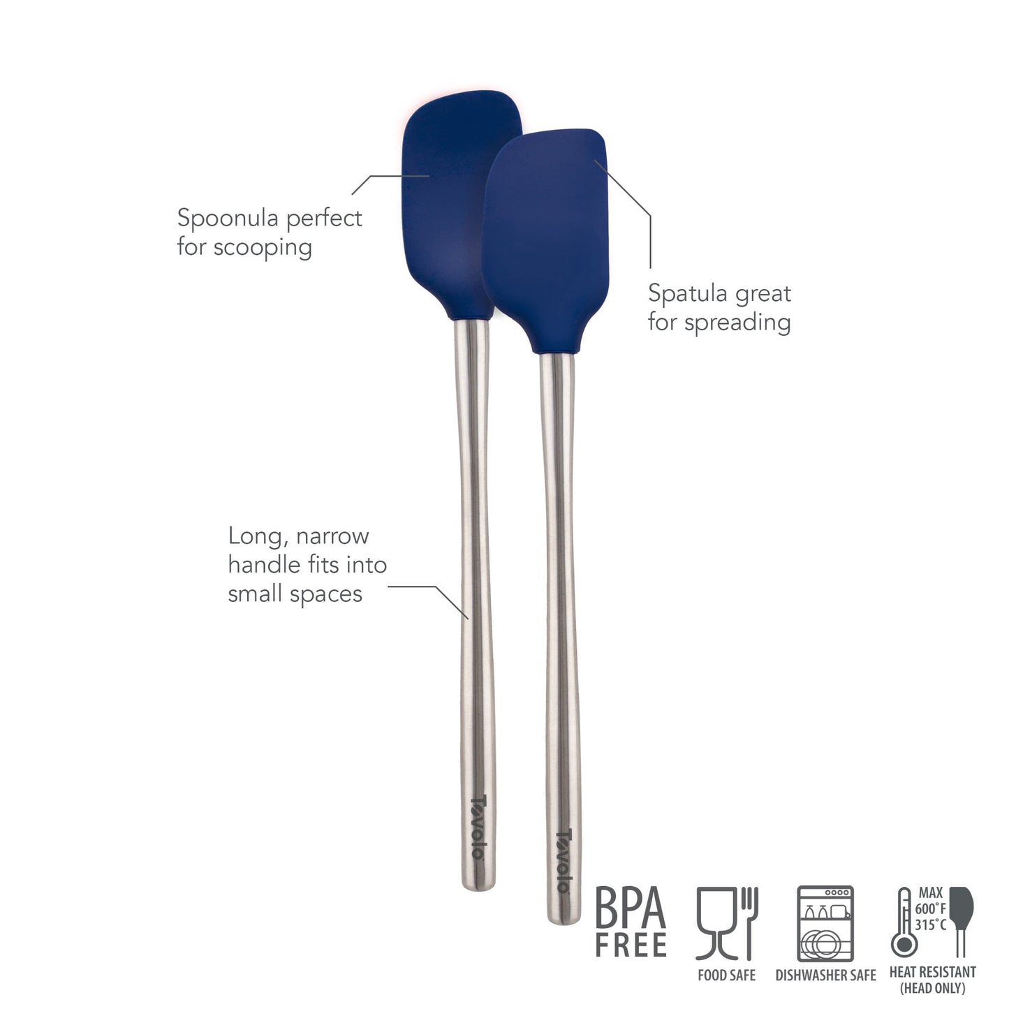 Flex-Core® Mini Spatula + Spoonula with Stainless Steel Handle