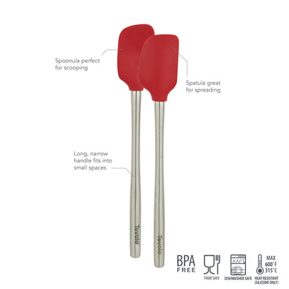 Flex-Core® Mini Spatula + Spoonula with Stainless Steel Handle