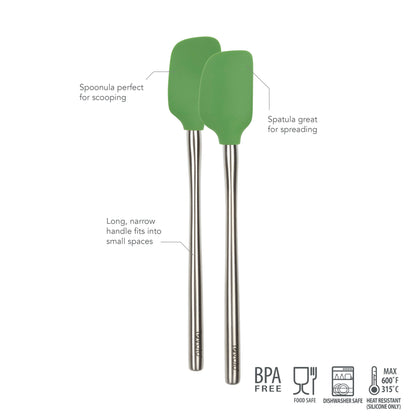 Flex-Core® Mini Spatula + Spoonula with Stainless Steel Handle